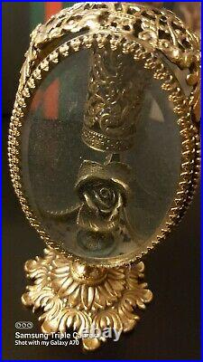 Vintage Stylebuilt NY Acc 24K Gold Plated Filigree Perfume Bottle with Glass Wand