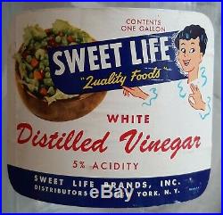 Vintage Sweet Life White Distilled Vinegar 1 gallon jug bottle, New York N. Y
