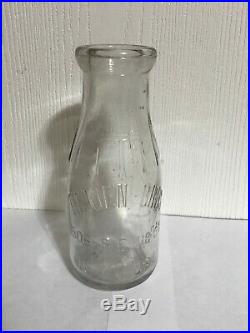 Vintage Tietjen Bros New York 1 Pint Milk Bottle NY Brothers Rare