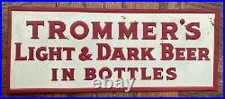 Vintage Trommer's Light & Dark Beer in Bottles Sign Jawin Brooklyn NY Trommers