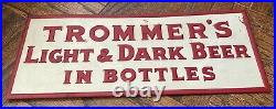 Vintage Trommer's Light & Dark Beer in Bottles Sign Jawin Brooklyn NY Trommers