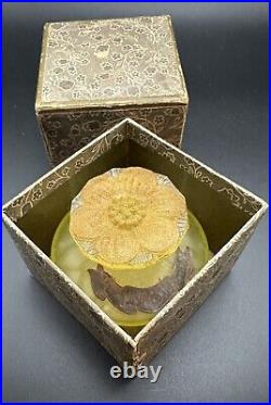 Vintage Uranium Glass Perfume Bottle Narcisse Paris New York with Box