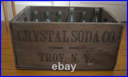 Vintage Wooden Soda Crate Coca Cola Bottle Troy New York Crystal Soda Co