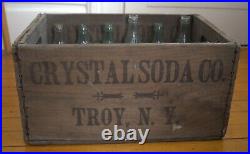 Vintage Wooden Soda Crate Coca Cola Bottle Troy New York Crystal Soda Co