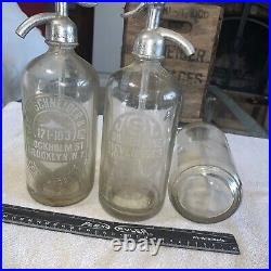 Vintage antique seltzer sparkling water bottle bottles case lot belgium New York