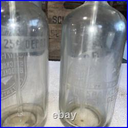 Vintage antique seltzer sparkling water bottle bottles case lot belgium New York