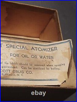 Vtg Antique Medical Atomizer Nasal Ellicott Drug Buffalo Ny Us Des Patent 89,978