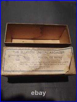 Vtg Antique Medical Atomizer Nasal Ellicott Drug Buffalo Ny Us Des Patent 89,978