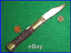 Vtg Blade Usa Old NY Made KA-BAR COKE BOTTLE Knife #1 DOG HEAD Bone LK Fold Case