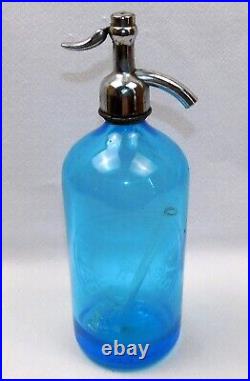 Vtg Blue J Dover New York Seltzer Water Glass Bottle 26 Oz Capacity