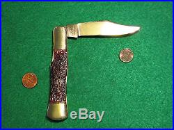 Vtg NY Pocket Blade KA-BAR DOG Head COKE Bottle Knife #1 Thin Bone Case Handles