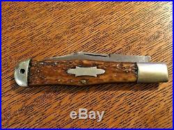 Vtg Napanoch Knife Co. NY Coke Bottle Folding Hunter. Large Knife