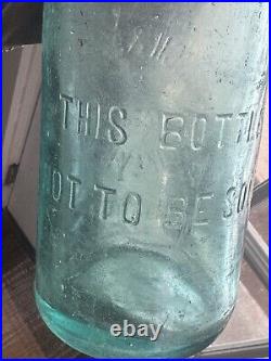 Vtg rare slug plt embossed aqua Blob Top bottle Kirsch & Herfel Brooklyn N. Y