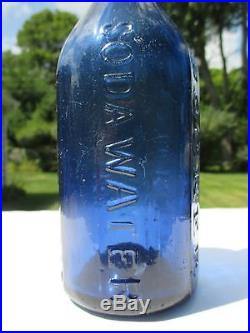 W. P. Knickerbocker Soda Water 164 18th St. New York 1848 Cobalt Blue Blob Top