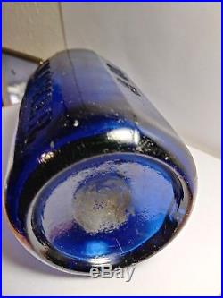 W. P. Knickerbocker Soda Water Bottle Cobalt Blue Iron Pontil 1848 NY