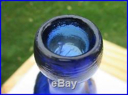 W. P. Knickerbocker Soda Water N. Y. 1848 Cobalt Blue 10-sided I. P. Blob Top Soda