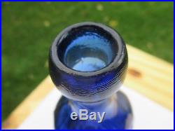 W. P. Knickerbocker Soda Water N. Y. 1848 Cobalt Blue 10-sided I. P. Blob Top Soda