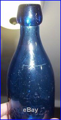 W. T. & Co in Block Letters! Back 49 Greene St. NY cir 1870s Cobalt blue Bottle