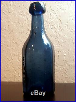 W. W. Lappeus Cobalt Premium Soda Or Mineral Water Iron Pontil Albany NY