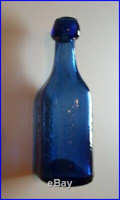 W. W. Lappeus Iron Pontil Albany NY antique bottle cobalt