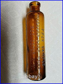 WARNER'S SAFE CURE FREE SAMPLE Amber Medicine Bottle ROCHESTER NY