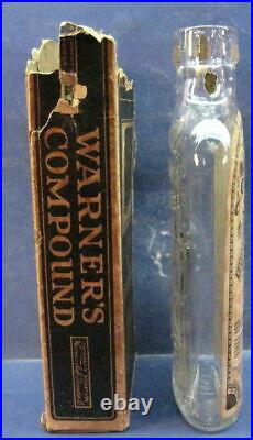 WARNER'S SAFE REMEDY 6 OZ With FULL LABEL CLEAR -WITH BOX ROCHESTER NY