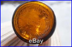 WICES BOTTLING WORKS PORT JERVIS N. Y. Rare Picture Blob Top Amber Beer Bottle