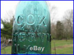 WM & DT COX PORT JERVIS NY 1850's Iron Pontil Pony Soda Sparklin Gem