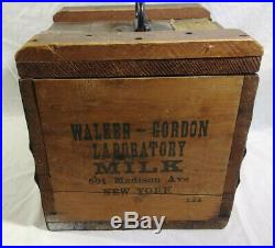 Walker-Gordon Certified Wooden Milk Box with Divider Antique 501 Madison Ave NY