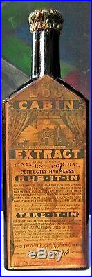 Warner's Log Cabin Extract Rochester Ny Bottle 1887 3 Sided Panel Large Size