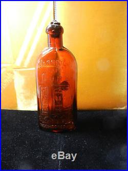 Warner's Safe Cure Rochester NY Amber Bottle Key Mold 1880s