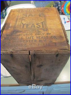 Warner's Safe Cure Rochester NY Yeast Box Crate bottle Wooden