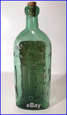 Warners Safe Cure Kidney Liver Green Glass Medicine Label Crownford Rochester NY