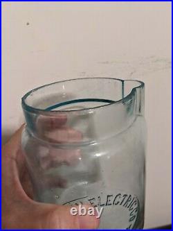 Western Electric Company New York Antique Glass Battery Jar Aqua Color