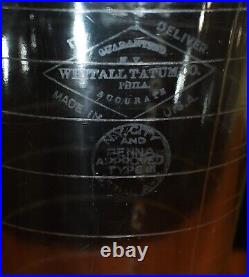 Whittall Tatum Phila N. Y. City, Penna Approved Type III 8oz. Etched Jar Antique