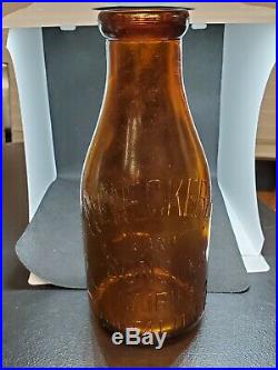 Wm Weckerle And Sons Inc Dairy Bottle Buffalo Ny Milk Bottle Brown Rare