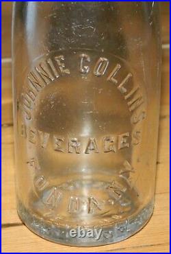Wood Crate of 24 Johnnie Collins & Jones Soda Bottles 1920's Fonda, NY DIRTY