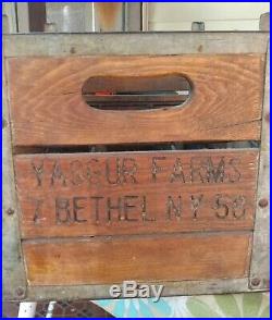 Yasgur Farms Bethel NY wooden quart milk crate Woodstock Festival