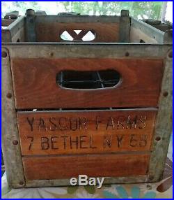 Yasgur Farms Bethel NY wooden quart milk crate Woodstock Festival