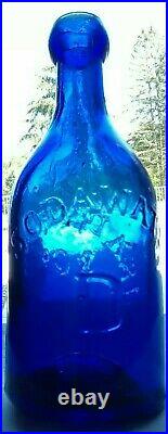 'rare'' J & A Dearborn & Co New York / Pontiled Cobalt Blue Soda